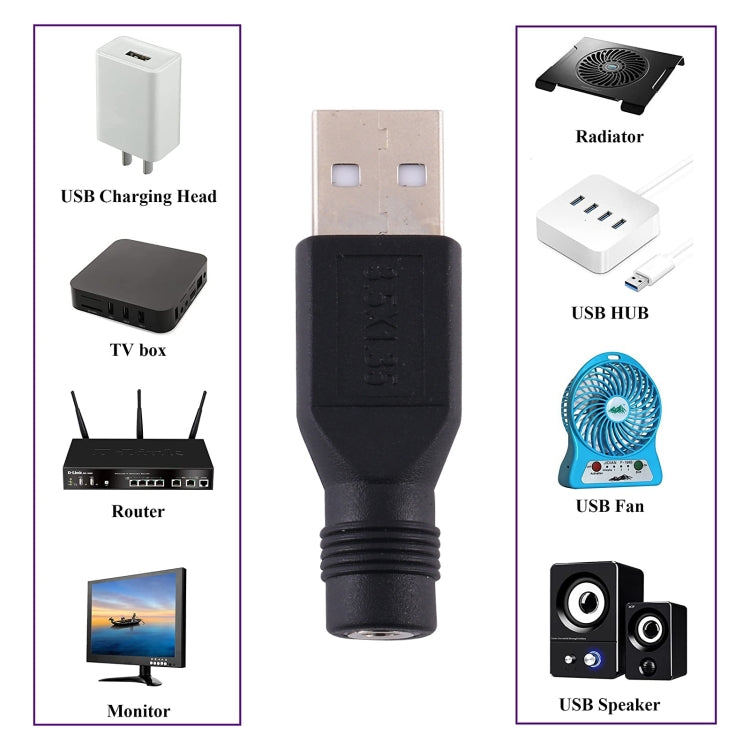 10 PCS 3.5 x 1.35mm to USB 2.0 DC Power Plug Connector - Universal Power Adapter by PMC TechLife | Online Shopping South Africa | PMC TechLife