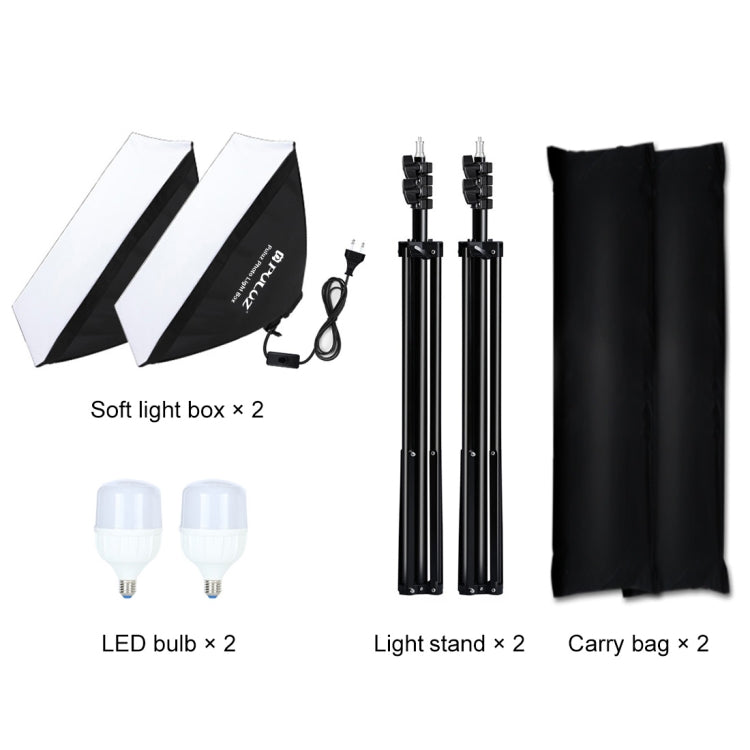 PULUZ Softbox Lighting Kit 2 PCS 50x70cm Professional Photo Studio Photography Light Equipment with 2 x E27 Socket Bulb Photography Lighting Kit(EU Plug) - free shipping - PMC TechLife - Order now!
