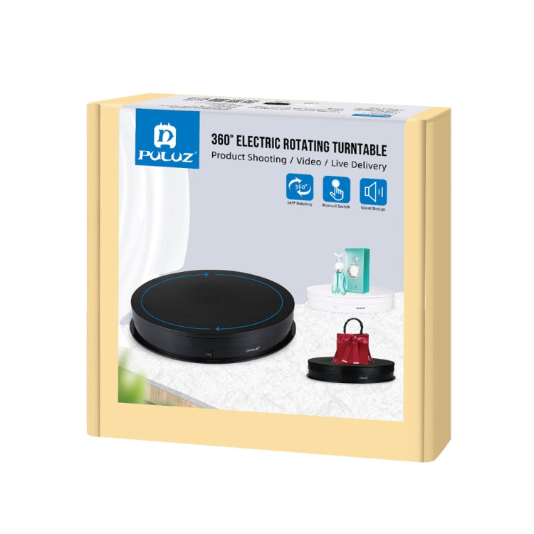 PULUZ 30cm USB Electric Rotating Turntable Display Stand Video Shooting Props Turntable for Photography, Load 10-20kg(Black) - by PULUZ | Online Shopping South Africa | PMC TechLife | Buy Now Pay Later Mobicred