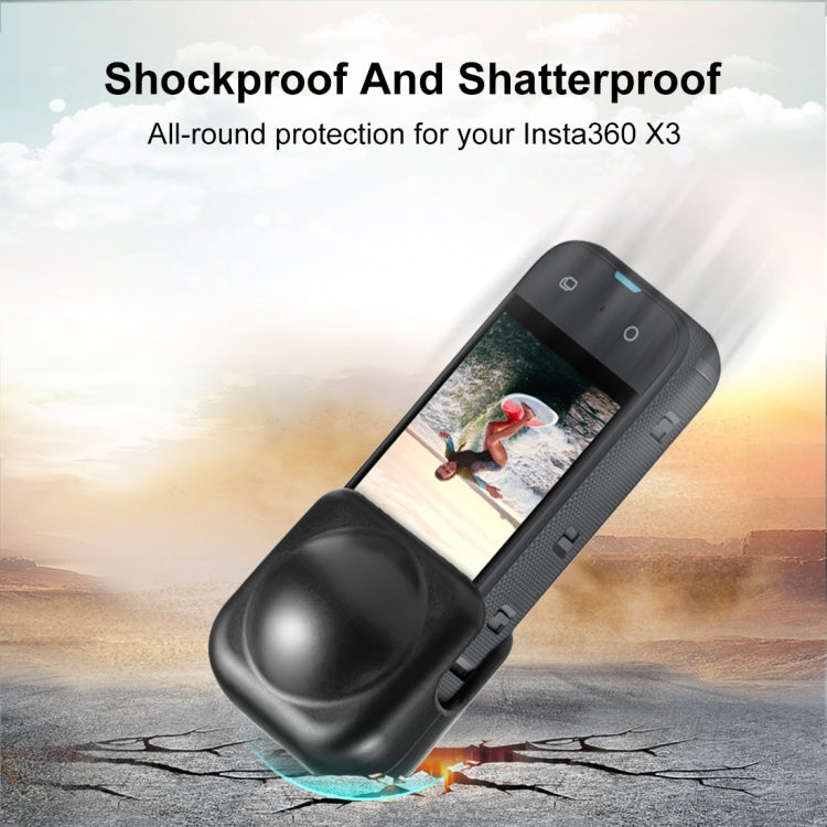 For Insta360 X3 PULUZ Silicone Protective Lens Cover(Black) - Len Accessories by PULUZ | Online Shopping South Africa | PMC TechLife | Buy Now Pay Later Mobicred