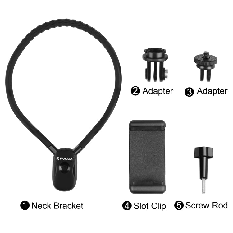 PULUZ Lazy Neck Bracket POV View Mount for GoPro Action Cameras (Black) - Holder by PULUZ | Online Shopping South Africa | PMC TechLife | Buy Now Pay Later Mobicred