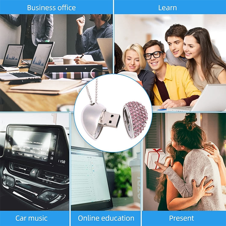 Heart Shaped Diamond Jewelry USB Flash Disk, Special for Valentines Day Gifts (8GB) - free shipping - PMC TechLife - Order now!