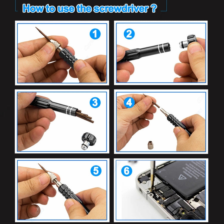 5 in 1 Gold Series Screwdriver Sets for iPhone 5 & 5S & 5C / iPhone 4 & 4S (T5 / T6 / 1.2 / 1.5 / 0.8) - Screwdriver Set by PMC TechLife | Online Shopping South Africa | PMC TechLife