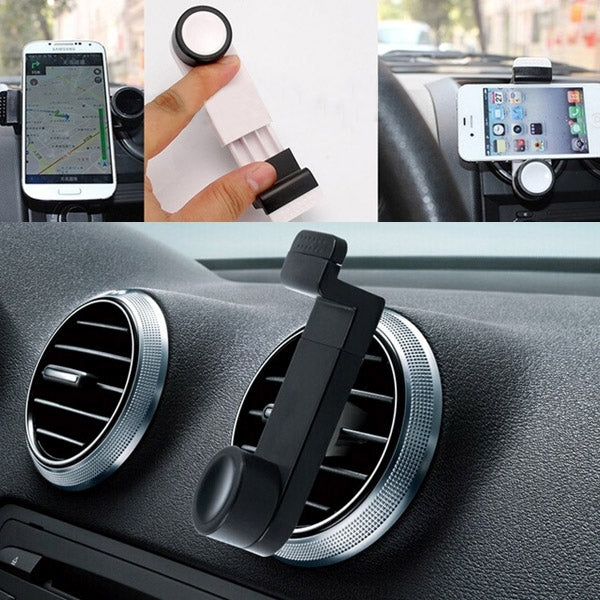 Portable Air Vent Car Mount Holder, For iPhone, Galaxy, Sony, Lenovo, HTC, Huawei, and other Smartphones (White + Grey)(White) - Car Holders by PMC TechLife | Online Shopping South Africa | PMC TechLife