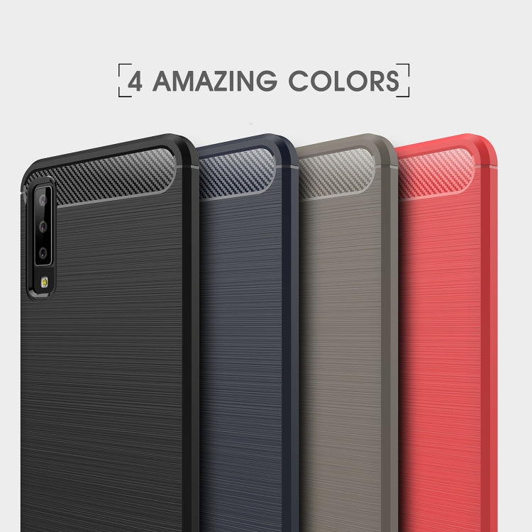 For Galaxy A7 (2018) / A750 Brushed Carbon Fiber Texture TPU Shockproof Anti-slip Soft Protective Back Cover Case(Black) - free shipping - PMC TechLife - Order now!