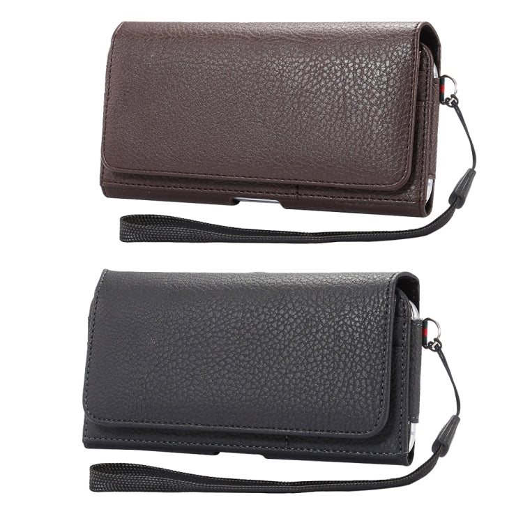 Universal Litchi Texture Vertical Flip Thwartwise PU Leather Case / Waist Bag with Back Splint & Card Slots & 15cm Lanyard for Galaxy S7 Edge & S7 & S6 Edge & S6, Huawei P9 & P9 Lite & P9 Plus & Sony ... 5, Xiaomi Redmi 4, Size: 15.5 x 8 x 1.8 cm (Black) - free shipping - PMC TechLife - Order now!