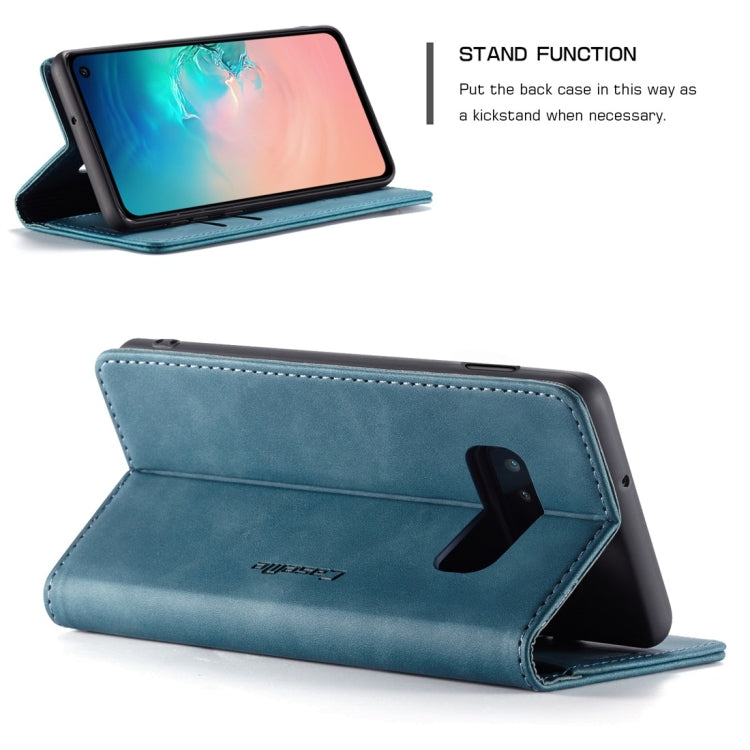 CaseMe-013 Multifunctional Retro Frosted Horizontal Flip Leather Case for Galaxy S10 E, with Card Slot & Holder & Wallet (Blue) - free shipping - PMC TechLife - Order now!