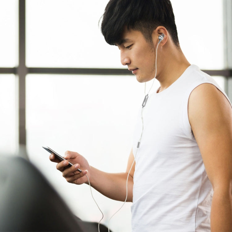 QKZ EQ1 CNC Metal Shark Fin Headphones Sports Music Headphones, Microphone Version (Grey) - In Ear Wired Earphone by QKZ | Online Shopping South Africa | PMC TechLife