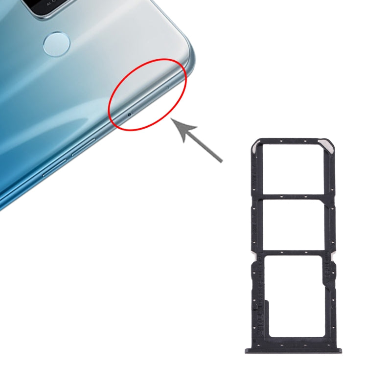 For OPPO A32 / A53 4G / A33 2020 / A53s / A11s PDVM00 SIM Card Tray + SIM Card Tray + Micro SD Card Tray(Black) - Card Tray by PMC TechLife | Online Shopping South Africa | PMC TechLife | Buy Now Pay Later Mobicred