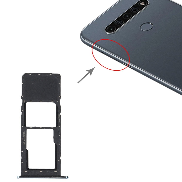 SIM Card Tray + Micro SD Card Tray for LG K61 LMQ630EAW, LM-Q630 (Blue) - For LG by PMC TechLife | Online Shopping South Africa | PMC TechLife | Buy Now Pay Later Mobicred