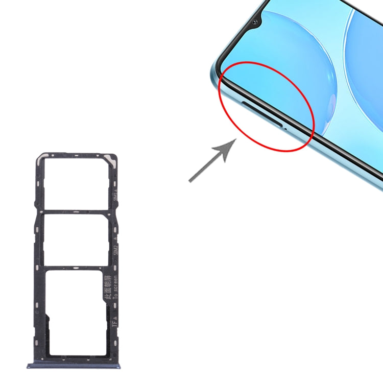 For OPPO A15s CPH2179 SIM Card Tray + SIM Card Tray + Micro SD Card Tray (Black) - Card Tray by PMC TechLife | Online Shopping South Africa | PMC TechLife | Buy Now Pay Later Mobicred