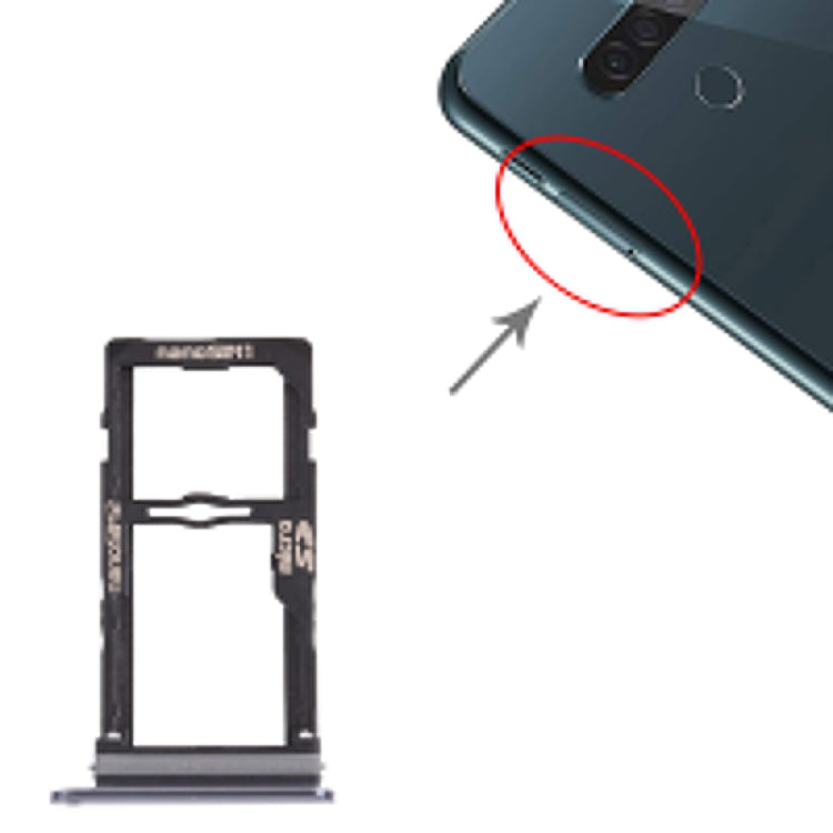 Nano SIM Card Tray + Nano SIM Card Tray / Micro SD Card Tray for LG G8S ThinQ LMG810, LM-G810, LMG810EAW (Black) - For LG by PMC TechLife | Online Shopping South Africa | PMC TechLife