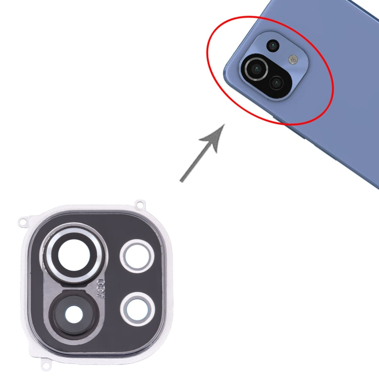 Back Camera Lens Frame for Xiaomi Mi 11 M2011K2C, M2011K2G (Grey) - Camera by PMC TechLife | Online Shopping South Africa | PMC TechLife