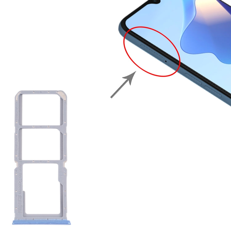 For OPPO A16 / A16S CPH2269 CPH2271 SIM Card Tray + SIM Card Tray + Micro SD Card Tray (Blue) - Card Tray by PMC TechLife | Online Shopping South Africa | PMC TechLife | Buy Now Pay Later Mobicred