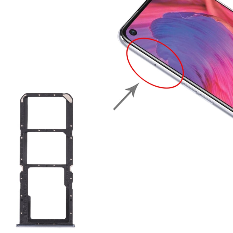 For OPPO A74 5G CPH2197 CPH2263 SIM Card Tray + SIM Card Tray + Micro SD Card Tray (Silver) - free shipping - PMC TechLife - Order now!