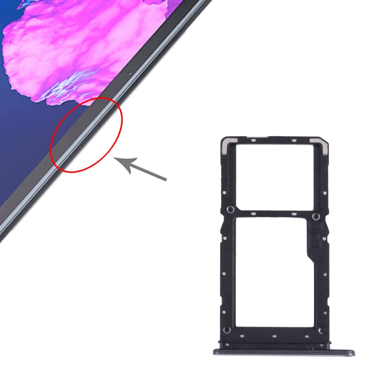 SIM Card Tray + Micro SD Card Tray for Lenovo Tab P11 TB-J606 TB-J606N(Black) - Others by PMC TechLife | Online Shopping South Africa | PMC TechLife