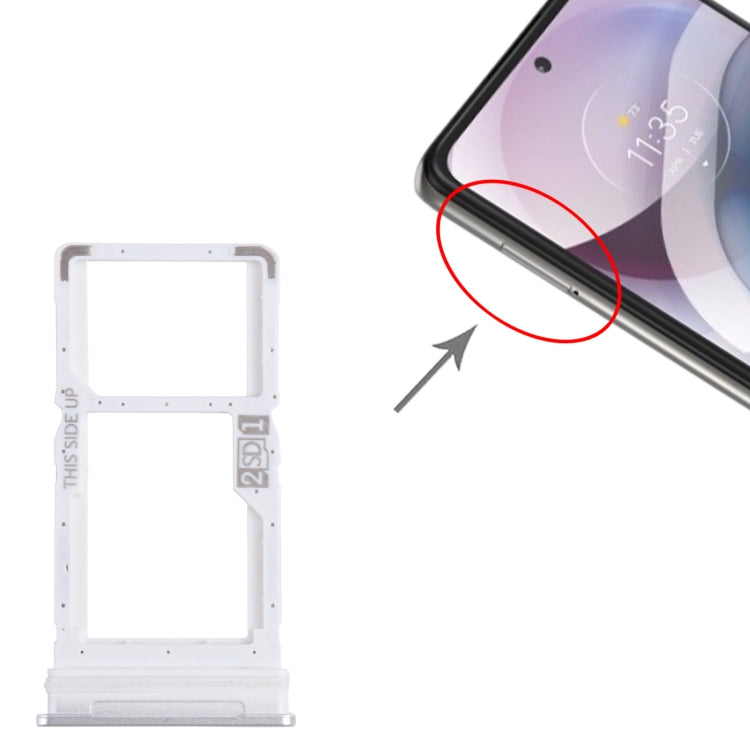 For Motorola One 5G Ace SIM Card Tray + Micro SD Card Tray (Silver) - Card Socket by PMC TechLife | Online Shopping South Africa | PMC TechLife