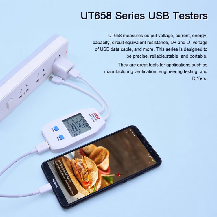 UNI-T USB Voltmeter Ammeter Tester UT658DUAL - Test Tools by PMC TechLife | Online Shopping South Africa | PMC TechLife