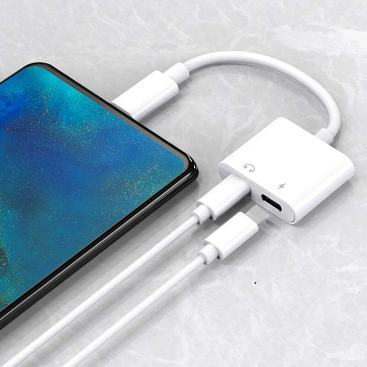 ZS-S1802 2 in 1 8 Pin Male to 8 Pin Charging + 8 Pin Audio Female Connector Earphone Adapter, Support Calls & Wire Control, Compatible with All IOS System - Earphone Adapter by PMC TechLife | Online Shopping South Africa | PMC TechLife