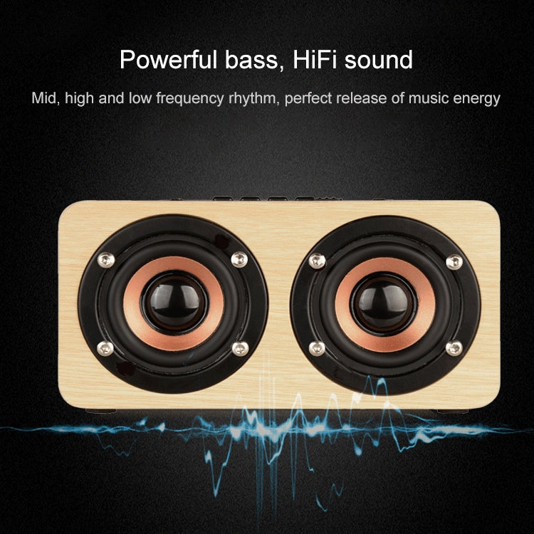 W5 Portable HiFi Shock Bass Wooden Bluetooth Speaker(Yellow) - Mini Speaker by PMC TechLife | Online Shopping South Africa | PMC TechLife | Buy Now Pay Later Mobicred