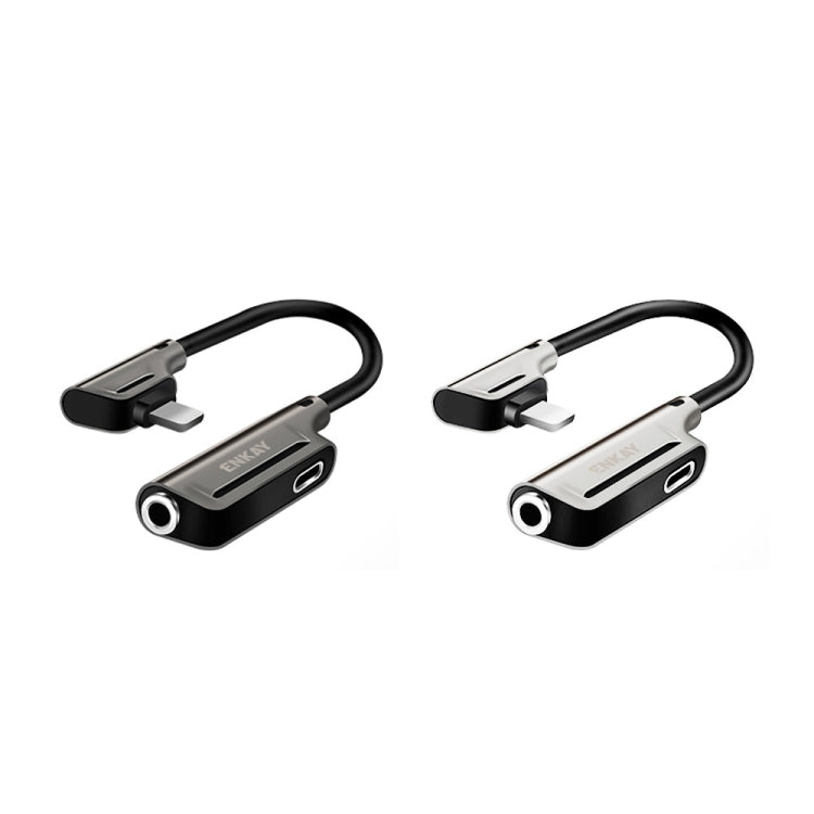 ENKAY ENK-AT103 8 Pin to 3.5mm Audio ��� 8 Pin Charging Interfaces Converter Zinc Alloy Adapter(Silver) - Cable & Splitter by ENKAY | Online Shopping South Africa | PMC TechLife | Buy Now Pay Later Mobicred