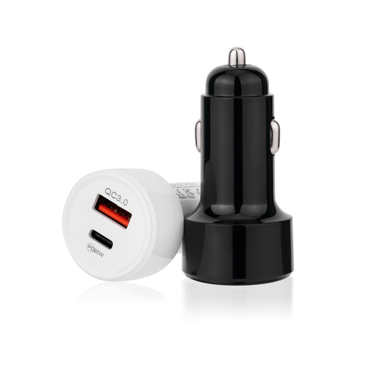 TE-P31 PD 20W USB-C / Type-C + QC3.0 18W USB Fast Car Charger(White) - Car Charger by PMC TechLife | Online Shopping South Africa | PMC TechLife