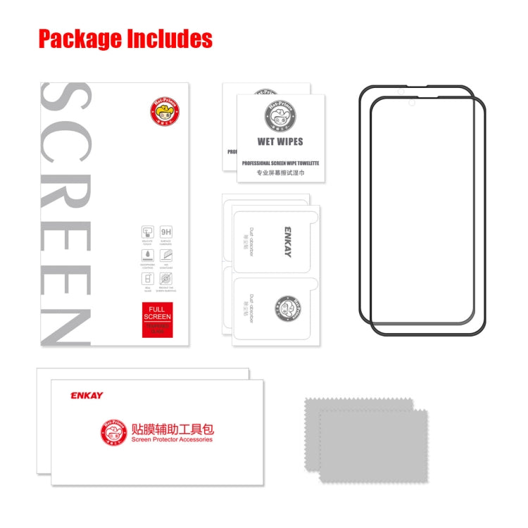 For iPhone 13 / 13 Pro 2pcs ENKAY Hat-Prince Anti-drop Full Glue Tempered Glass Full Screen Film Anti-fall Protector - iPhone 13 Pro Tempered Glass by ENKAY | Online Shopping South Africa | PMC TechLife | Buy Now Pay Later Mobicred