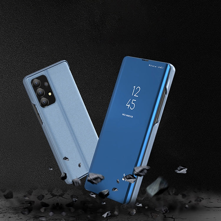 For Samsung Galaxy A13 4G Plated Mirror Horizontal Flip Leather Case with Holder(Black) - free shipping - PMC TechLife - Order now!