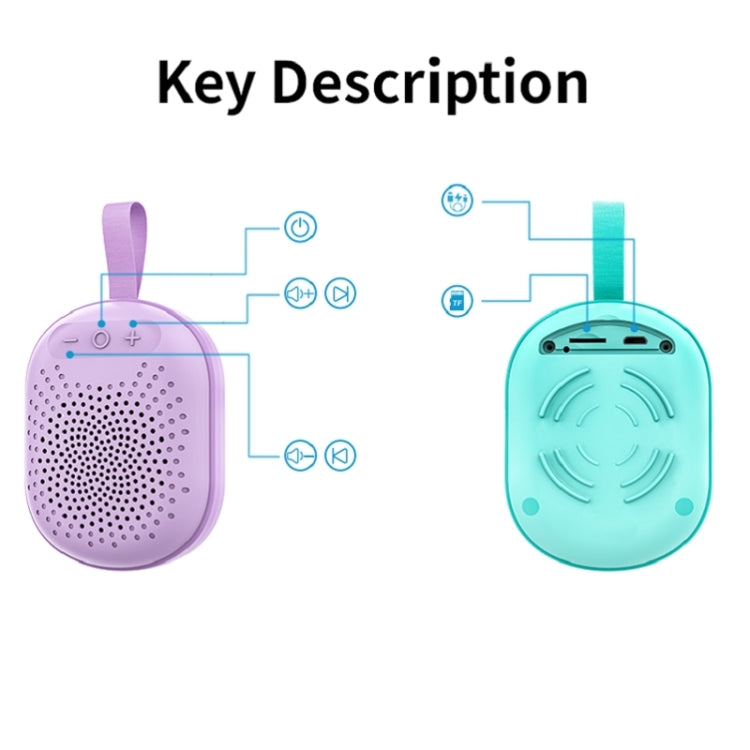 AEC BT513 RGB Light Waterproof Portable Bluetooth Speaker Support FM / TF Card(Purple) - Mini Speaker by AEC | Online Shopping South Africa | PMC TechLife | Buy Now Pay Later Mobicred