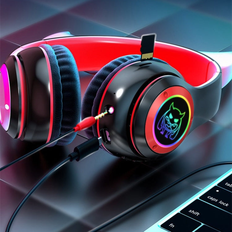 STN25 Devil Ear RGB Light Wireless Music Headset For Children with Mic(White) - Headset & Headphone by PMC TechLife | Online Shopping South Africa | PMC TechLife