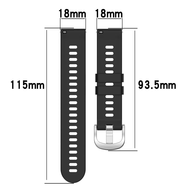 Compatible with Garmin Vivomove 3S 18mm Solid Color Silicone Watch Band(White) - Watch Bands by PMC TechLife | Online Shopping South Africa | PMC TechLife | Buy Now Pay Later Mobicred