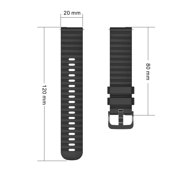 For Samsung Galaxy Watch 42mm 20mm Wavy Dotted Solid-Color Silicone Watch Band(Gray) - Watch Bands by PMC TechLife | Online Shopping South Africa | PMC TechLife | Buy Now Pay Later Mobicred