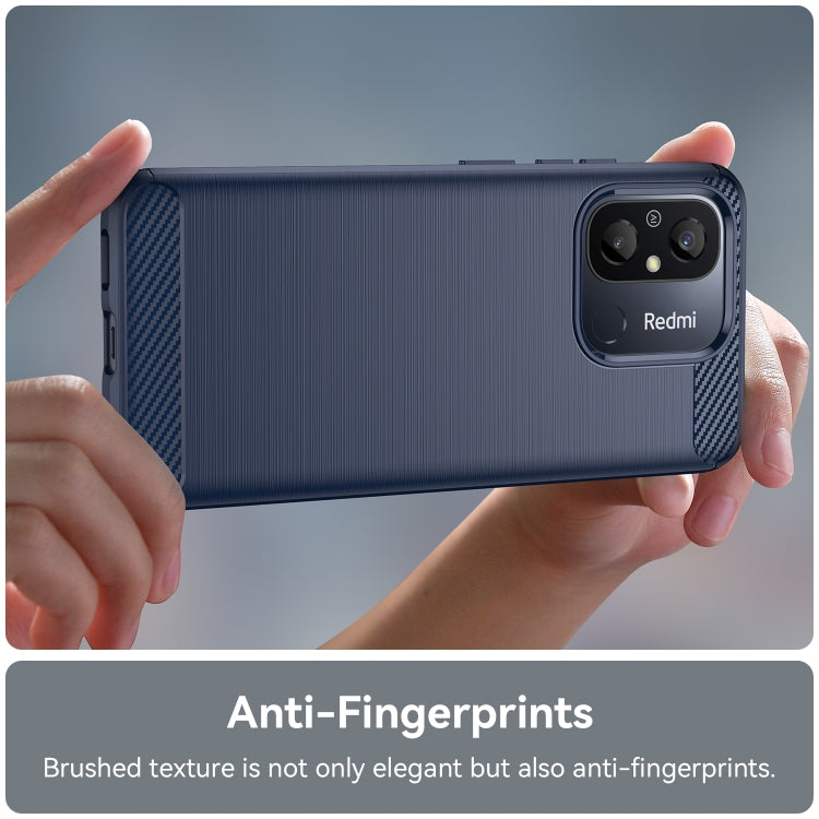 For Xiaomi Redmi 12C Brushed Texture Carbon Fiber TPU Phone Case(Blue) - free shipping - PMC TechLife - Order now!