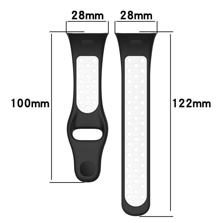 For Redmi Watch 3 Sports Two-Color Silicone Watch Band(Dark Green+White) - Smart Wear by PMC TechLife | Online Shopping South Africa | PMC TechLife