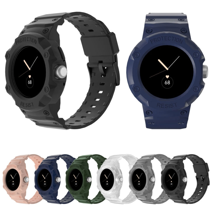 For Google Pixel Watch JUNSUNMAY Integrated TPU Adjustable Elastic Watch Band(Army Green) - Watch Bands by JUNSUNMAY | Online Shopping South Africa | PMC TechLife | Buy Now Pay Later Mobicred
