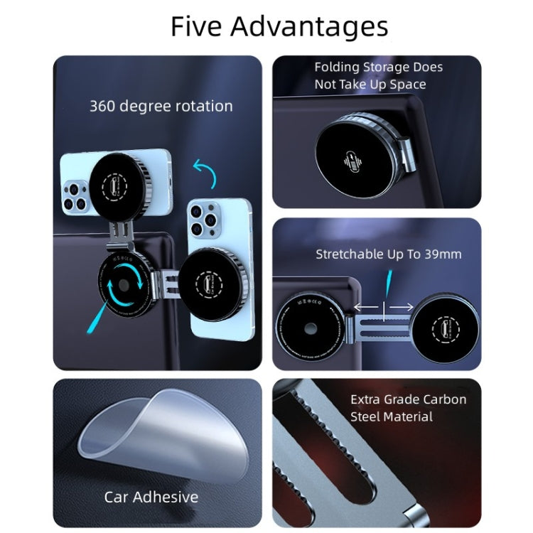 T1 For Tesla Magnetic Scalable Foldable 360 Degree Rotary Car Mobile Phone Holder - Car Holders by PMC TechLife | Online Shopping South Africa | PMC TechLife