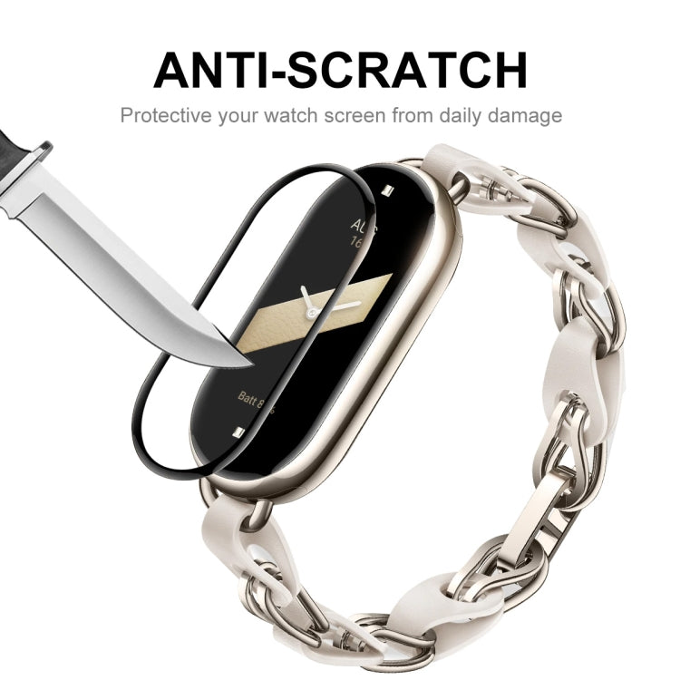 For Xiaomi Mi Band 8 ENKAY Hat-Prince 2 in 1 Set Full Coverage Screen Protector + Elastic Braided Nylon Watch Band(Starry Black) - Watch Bands by ENKAY | Online Shopping South Africa | PMC TechLife | Buy Now Pay Later Mobicred