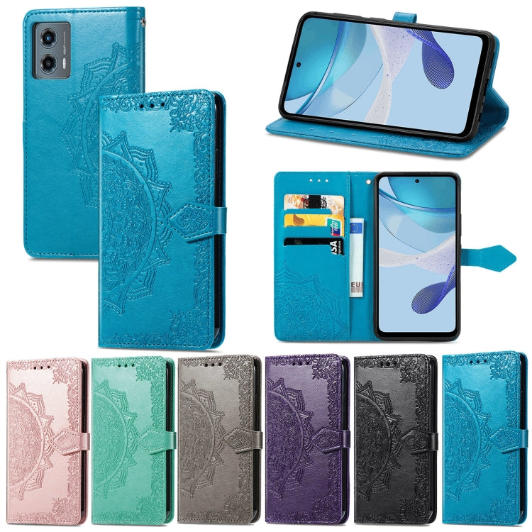 For Motorola Moto G 5G 2023 Mandala Flower Embossed Leather Phone Case(Blue) - free shipping - PMC TechLife - Order now!
