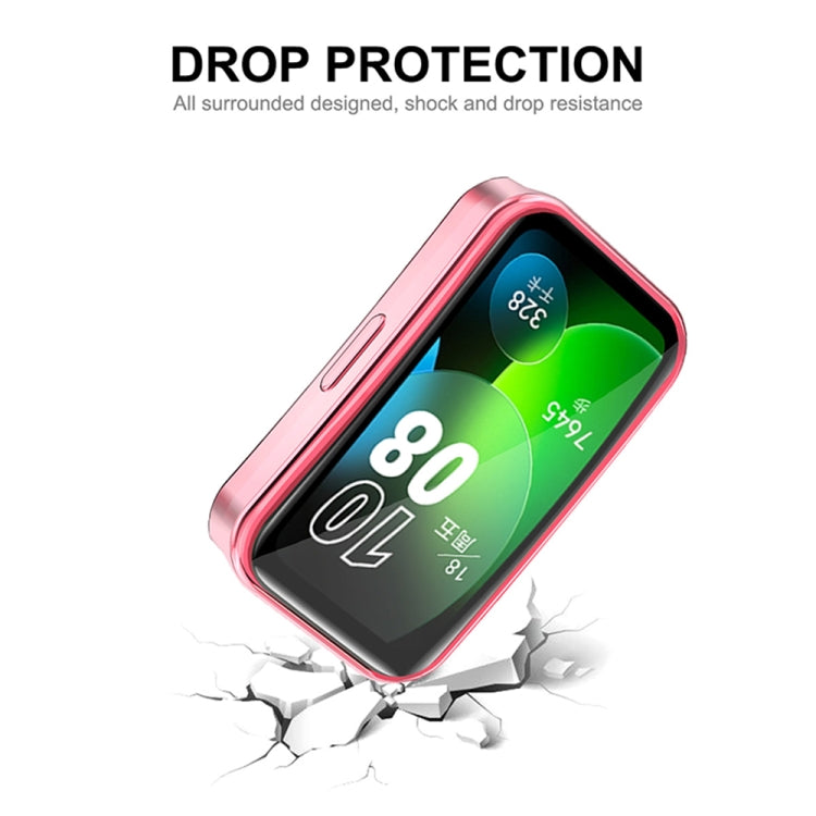 For Huawei Band 10 / 9 / 8 ENKAY Hat-Prince Full Coverage Electroplated Soft TPU Case with Screen Protection(Pink) - Watch Cases by ENKAY | Online Shopping South Africa | PMC TechLife | Buy Now Pay Later Mobicred