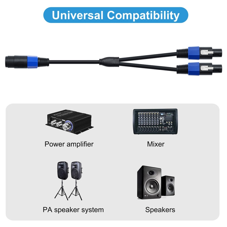 JUNSUNMAY Speakon Female to Speakon Male 2 in 1 Audio Speaker Adapter Cable, Length: 50cm - free shipping - PMC TechLife - Order now!