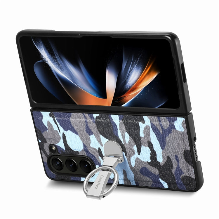 For Samsung Galaxy Z Fold5 5G Camouflage Ring Holder PC Phone Case(Blue) - free shipping - PMC TechLife - Order now!