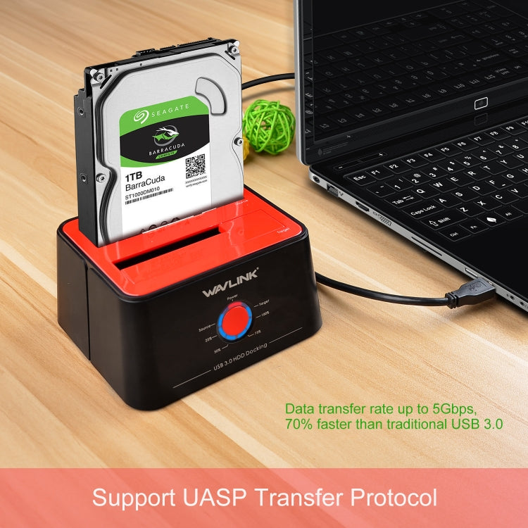 Wavlink ST334U SSD Dual Bay External Hard Drive Docking Station USB 3.0 to SATA I/II/III(EU Plug) - free shipping - PMC TechLife - Order now!