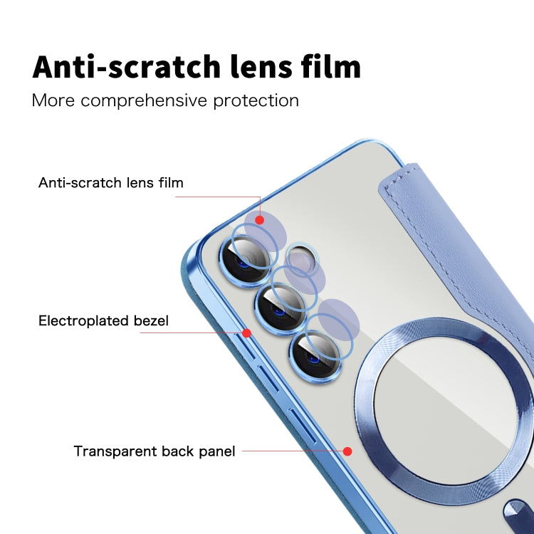For Samsung Galaxy S24+ 5G Shield MagSafe RFID Anti-theft Rhombus Leather Phone Case(Blue) - free shipping - PMC TechLife - Order now!
