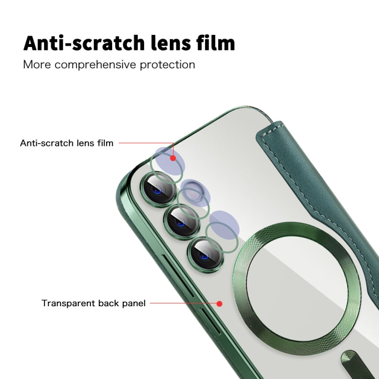 For Samsung Galaxy S23 FE 5G Shield MagSafe RFID Anti-theft Rhombus Leather Phone Case(Green) - free shipping - PMC TechLife - Order now!