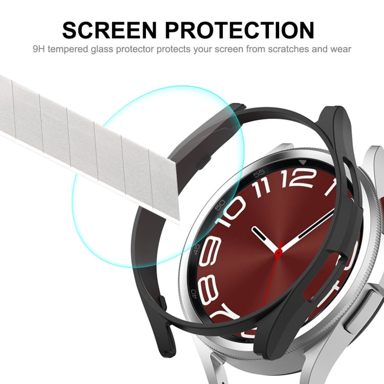 For Samsung Galaxy Watch6 Classic 47mm ENKAY Hat-Prince Electroplated Hard PC Case + 0.2mm 9H Glass Screen Protector(Dark Green) - Watch Cases by ENKAY | Online Shopping South Africa | PMC TechLife