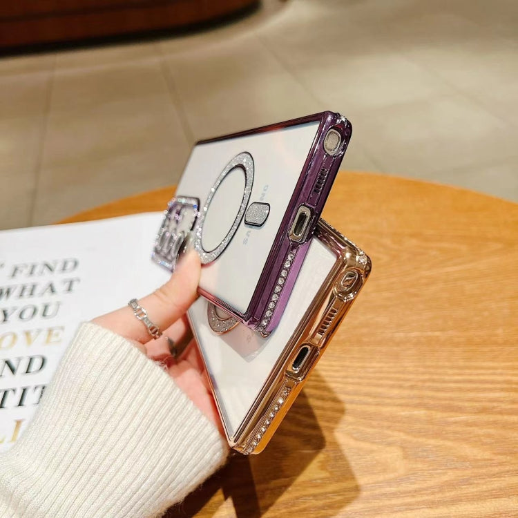 For Samsung Galaxy S24 5G Diamond Gradient Plated MagSafe TPU Phone Case(Silver) - free shipping - PMC TechLife - Order now!