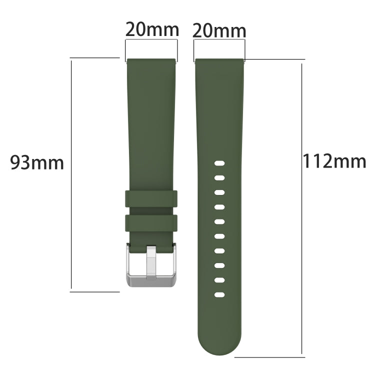 Compatible with Garmin Vivoactive3 Music 20mm Smooth Solid Color Silicone Watch Band(White) - Watch Bands by PMC TechLife | Online Shopping South Africa | PMC TechLife | Buy Now Pay Later Mobicred