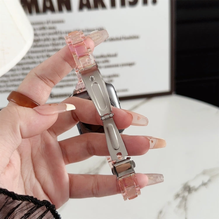 For Apple Watch Series 3 38mm Laser PC Colorful 20mm Slim Watch Band(Pink) - Watch Bands by PMC TechLife | Online Shopping South Africa | PMC TechLife