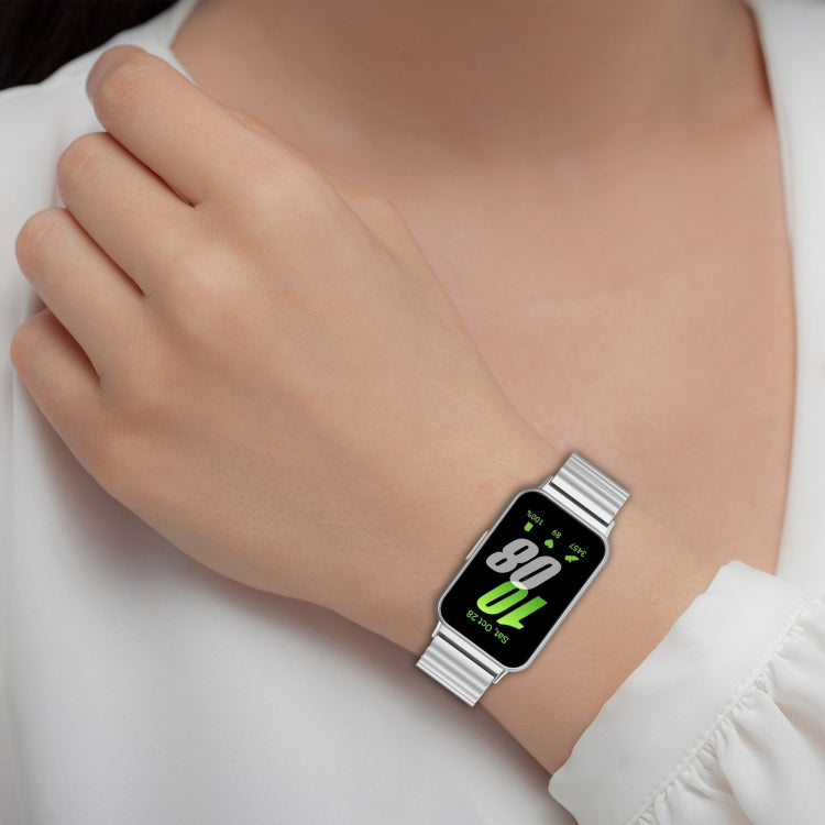 For Samsung Galaxy Fit 3 SM-R390 One Bead Stainless Steel Metal Watch Band(Rose Gold) - Watch Bands by PMC TechLife | Online Shopping South Africa | PMC TechLife