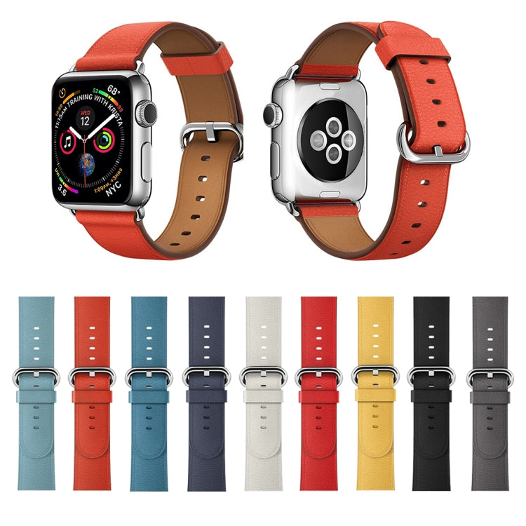 Classic Button Leather Wrist Strap Watch Band for Apple Watch Series 3 & 2 & 1 42mm(Gray) - Watch Bands by PMC TechLife | Online Shopping South Africa | PMC TechLife | Buy Now Pay Later Mobicred